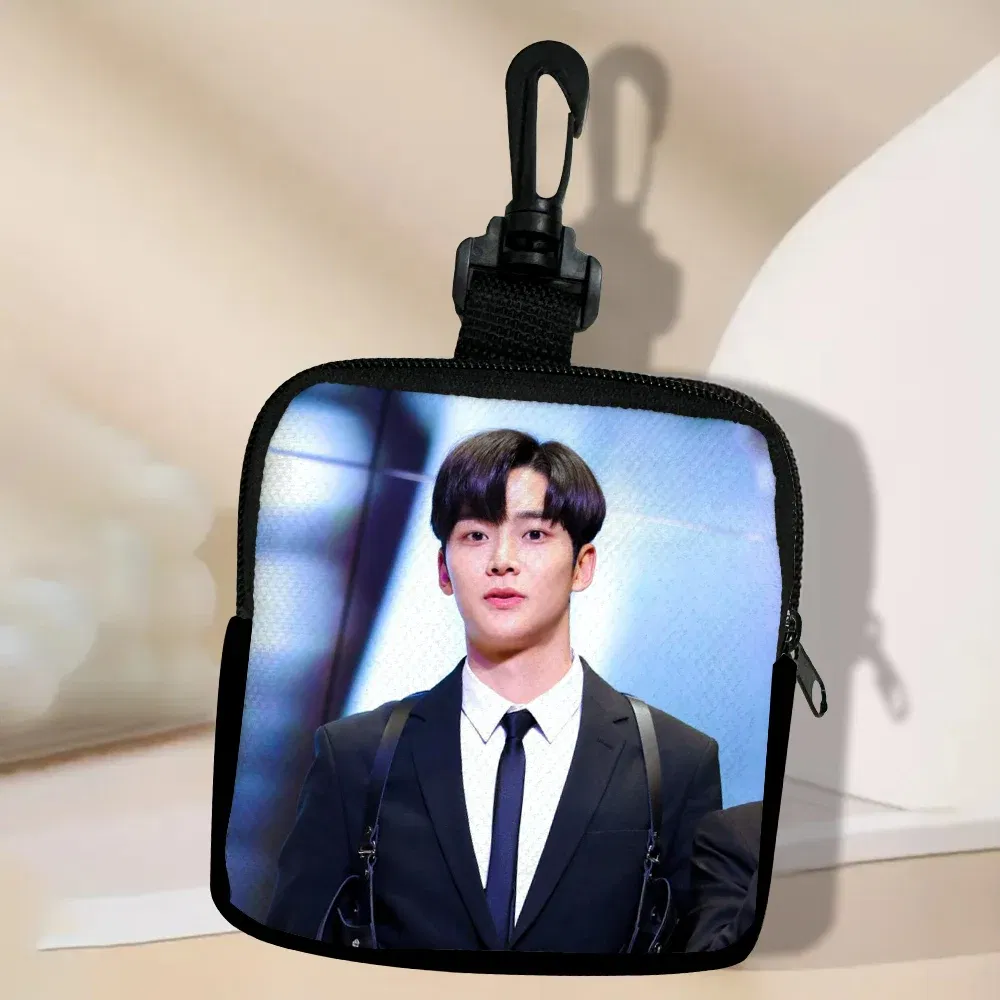 Color: Light Grey - SF9 Rowoon Zipper Coin Purse Women's Simple Handbag Card Package Coin Bag  Purse Key Earphone Pouch 3.3