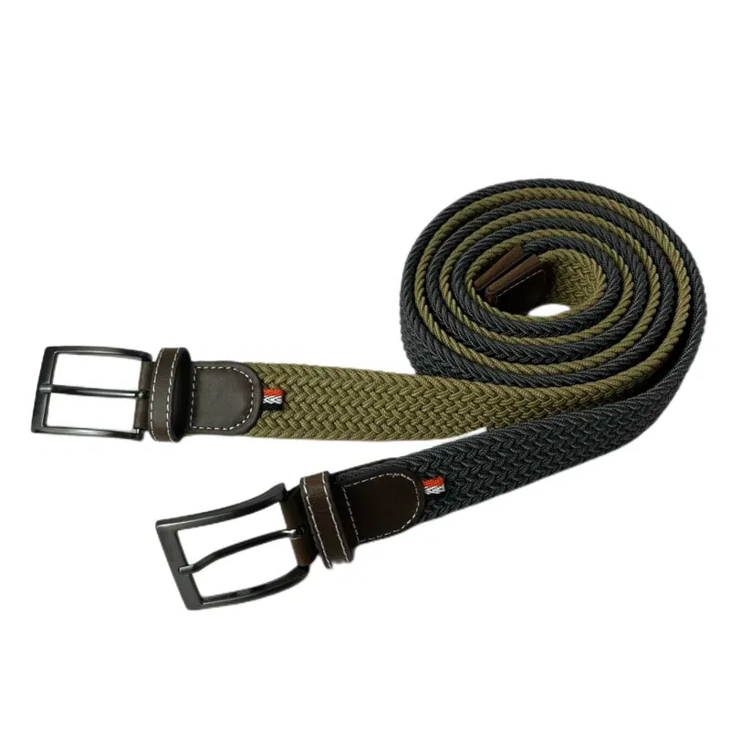 Color: GRAY, Belt Length: 110cm, Ships From: CHINA - Stretch Canvas Leather Belts for Men Female Casual Knitted Woven Military Tactical Strap Male Elastic Belt for Pants Jeans 3.5