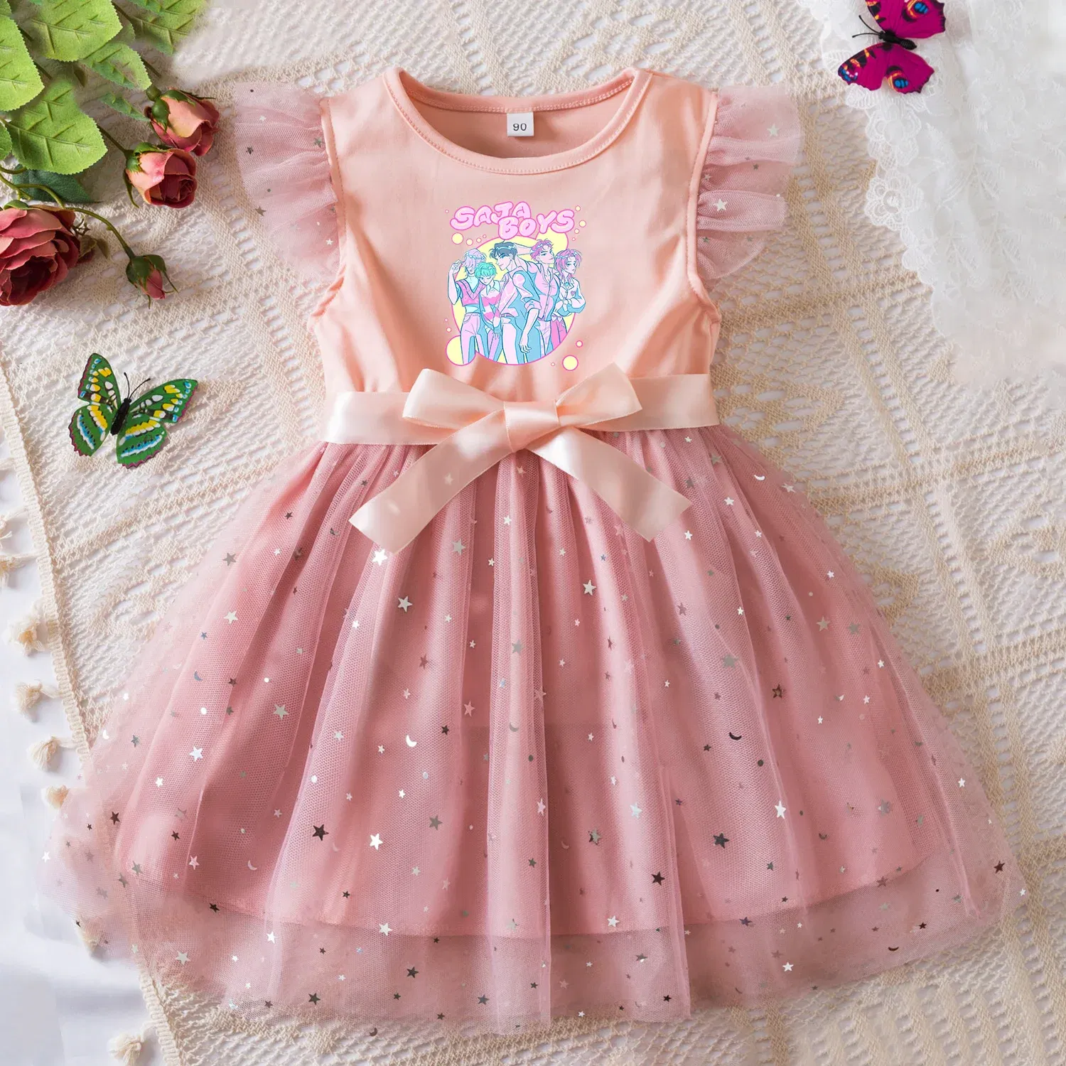 Color: green, Size: One Size, Height: 164 - KPop Demon Hunters Girls Dress Kids Party Halloween Carnival Birthday Party Clothes Princess Tutu Dresses Costume Children Gift