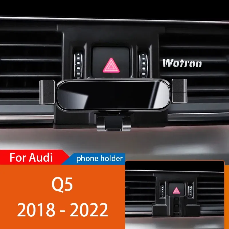Color Name: Orange - Car Phone Holder Mobile Mount Stand For Audi Q5 8R FY 2010-2023 Adjustable GPS Special Navigation Bracket Accessories