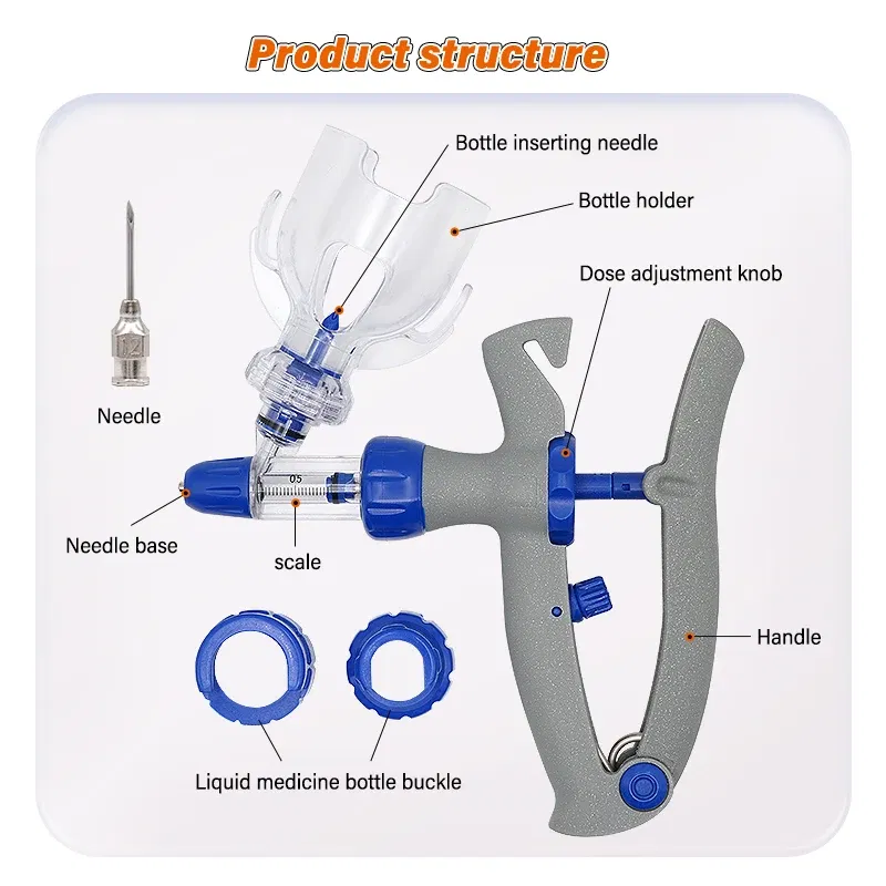 Color: Red - 1-10ml Automatic Veterinary Continuous Syringe Animal Injection Adjustable Vaccine for Livestock Pig Cattle Sheep Chicken