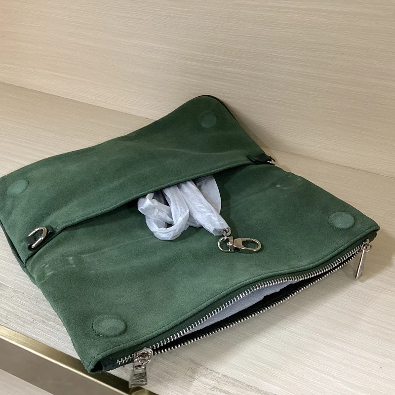 Color: army green, Size: S, Ships From: CHINA - Women's Handbag Casual Simple and Fashionable Baidu Women's Genuine Leather Shoulder Crossbody Bag Mobile report