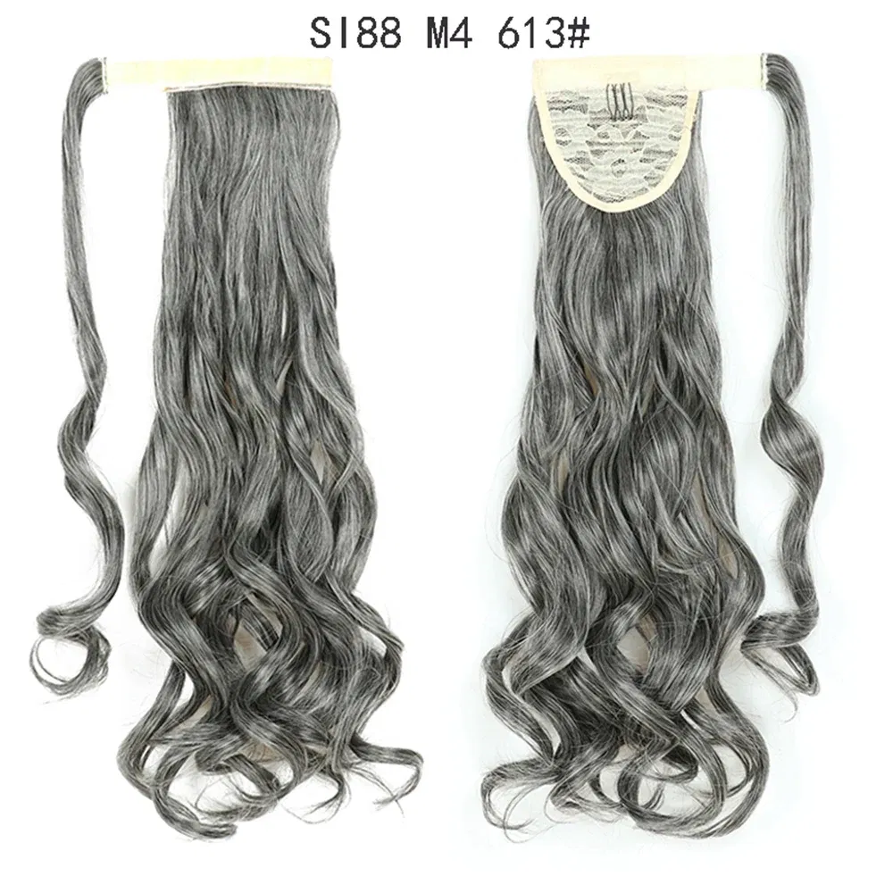Color: #6 - LINWAN Synthetic Long Straight Wrap Around Clip In Ponytail Hair Extension Heat Reistan Pony Tail Fake Hair