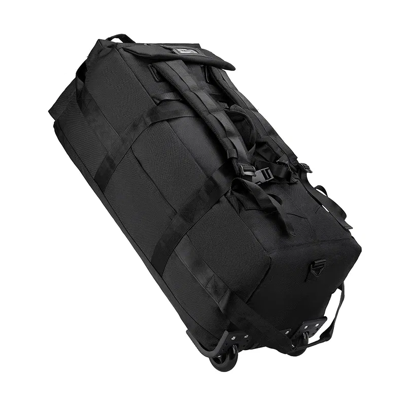 Color: black - 80L Rolling Duffle Bag with Wheels 31" Heavy-Duty Foldable Travel Duffel Bag Water-Resistant Wheeled Luggage with Shoulder Strap