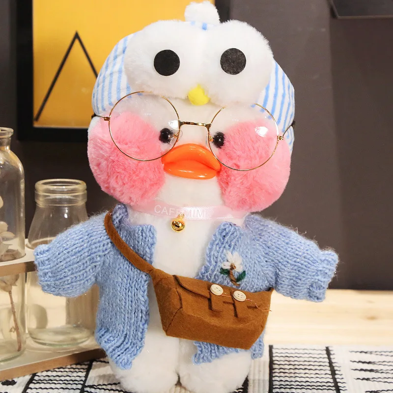 Color: light green, Height: 11cm-30cm - 30cm Kawaii Lalafanfan Duck Plush Toy Cartoon Lalafanfan Duck Doll Soft Stuffed Animal Plushie Birthday Gifts For Girl Children