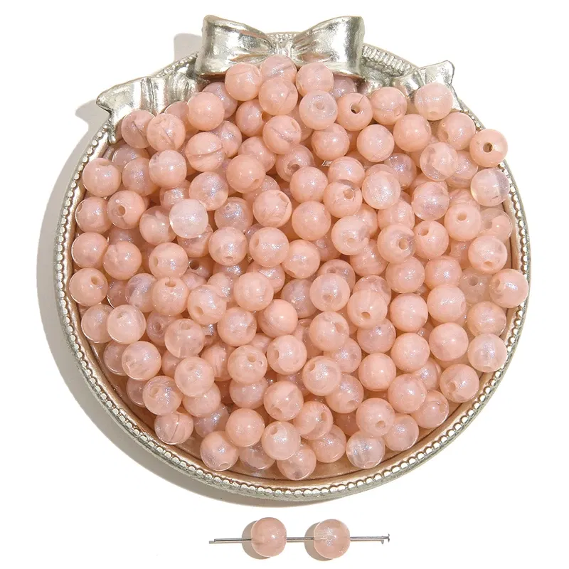 Color: GRAY, Ships From: CN - 20/50pcs 8/12mm Acrylic Round Pearl Luster Beads for Earring Necklace Keychain DIY Jewelry Making