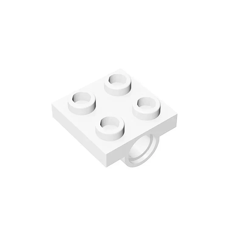 Color: Dark Khaki - MOC PARTS GDS-848 Plate, Modified 2 x 2 with Pin Hole - Full Cross Support Underneath compatible with lego 10247 2444