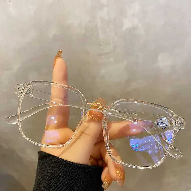 Frame Color: Clear, Ships From: CN - Square polygon Frame Plain glasses blue membrane Glasses all can match Men Women Fashion glasses lenses Blocking Glasses Eyewear