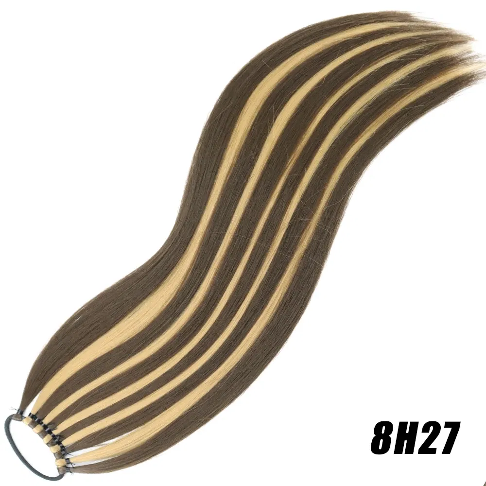 Color: 4/30HL, Ships From: CHINA, Stretched Length: 24inches - 24 Inch Synthetic Ponytail Extensions Black Natural Braided Pony Tail Hairpiece Long Straight Rubber Band Hair For Women