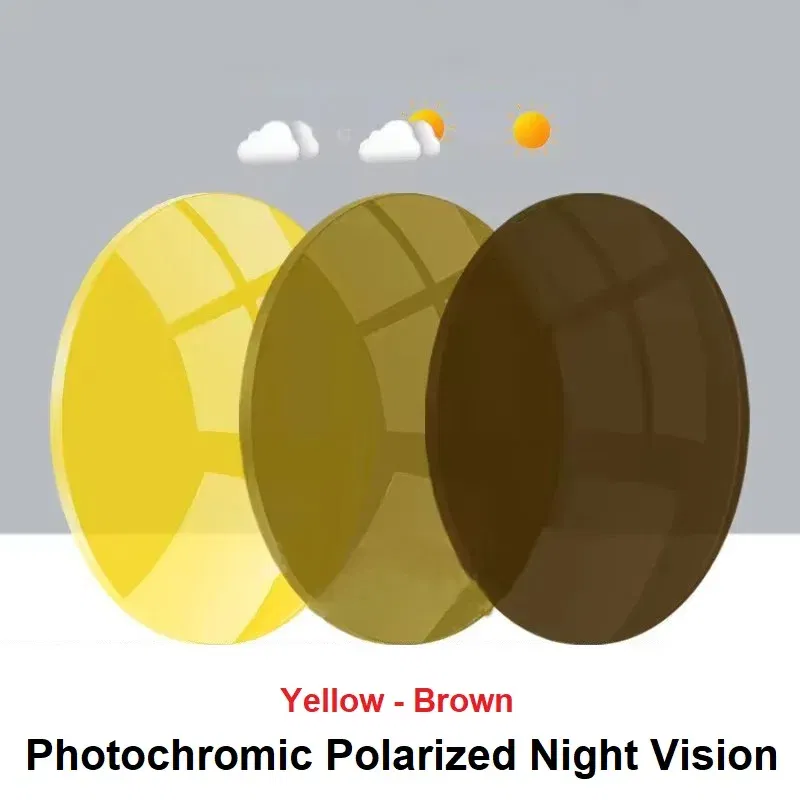 Lenses Color: black, Lens Index: 1.56 - 2 PCs 1.56 1.61 1.67 Photochromic Polarized Prescription Glasses Lenses Myopia Progressive Sunglasses Lens Anti-reflection/glare