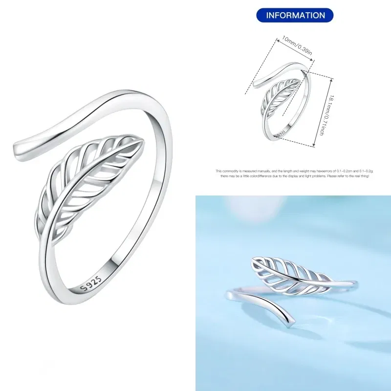 Gem Color: Cinnamon - 2024 Charm 925 Sterling Silver Crystal Open Rings For Women Simple Adjustable Fashion Wedding Engagement Party Gifts Jewelry