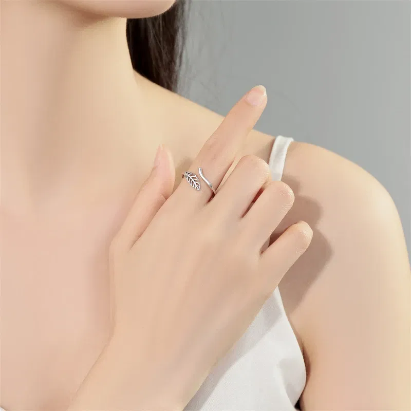 Gem Color: Cinnamon - 2024 Charm 925 Sterling Silver Crystal Open Rings For Women Simple Adjustable Fashion Wedding Engagement Party Gifts Jewelry