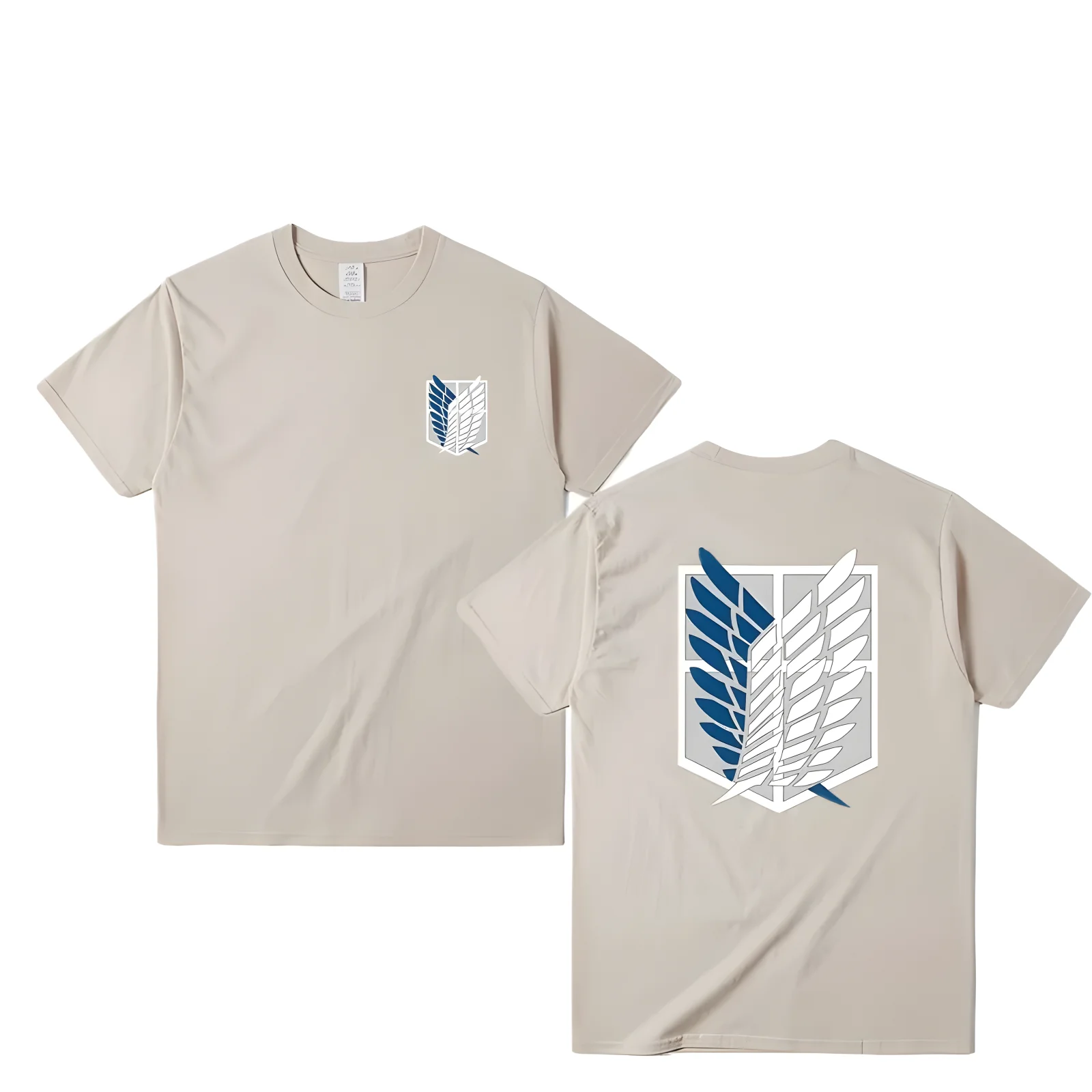 Color: Pink, Size: L - Attack on Titan T-shirt Wings of Freedom Short Sleeve Ackerman Mikasa Eren Jaeger Men Cotton Tops Summer Oversized O-Neck Tee