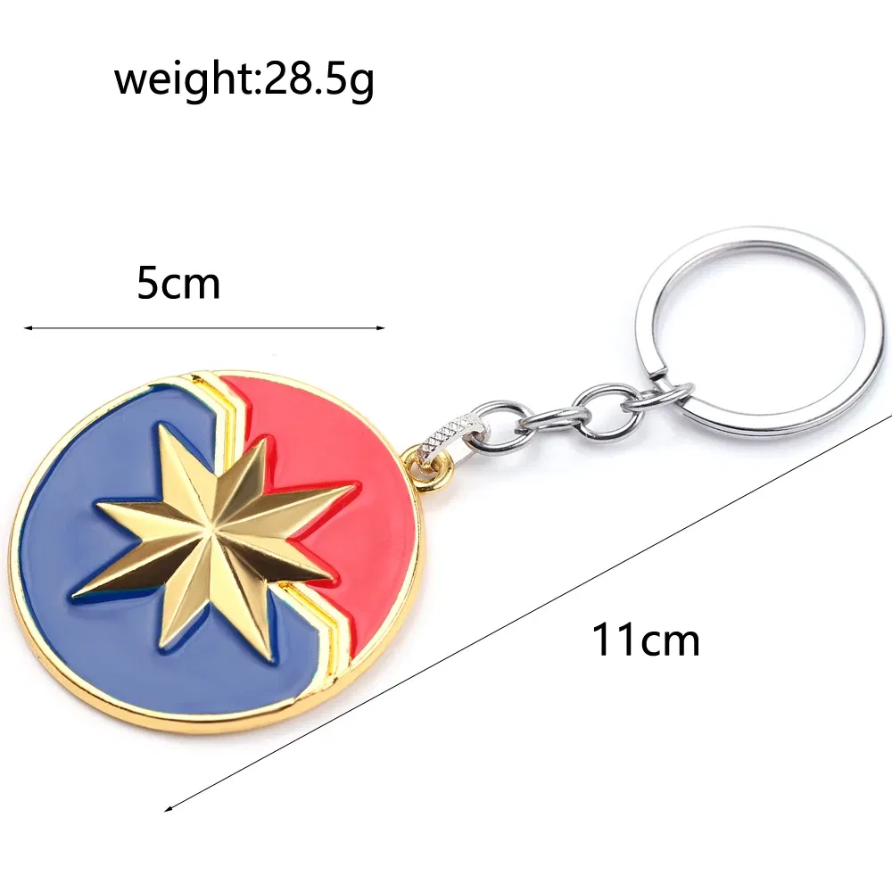 Color: WHITE, Ships From: CHINA - Avengers Captain Marvel Carol Danvers Keychain Superhero Metal Pendant Keyrings for Women Men Backpack Key Holder Accessories