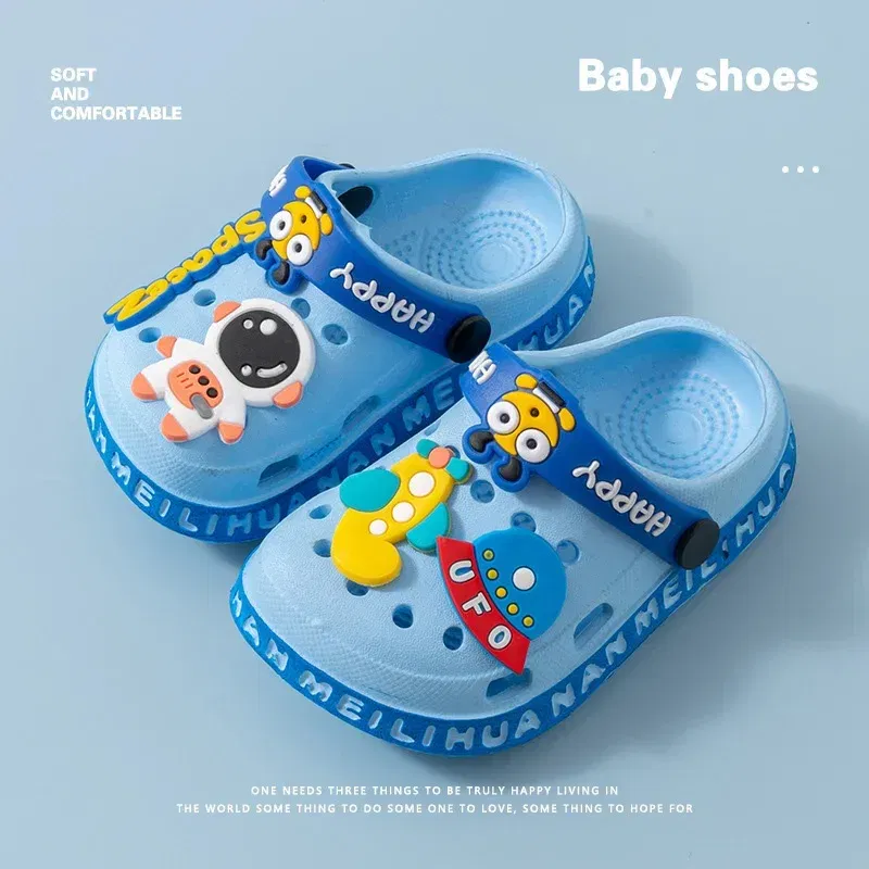 Color: Pink, Shoe Size: 4 - Children Garden Shoes Cute EVA Cartoon Beach Sandals Babies Summer Slippers High Quality Soft Kids Outdoor Slippers Flip Shoes