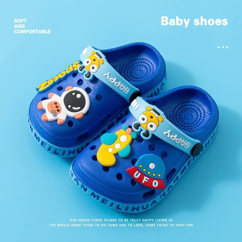 Color: Pink, Shoe Size: 4 - Children Garden Shoes Cute EVA Cartoon Beach Sandals Babies Summer Slippers High Quality Soft Kids Outdoor Slippers Flip Shoes