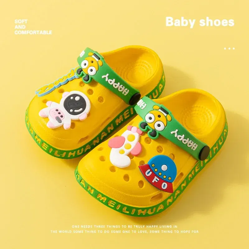 Color: Pink, Shoe Size: 4 - Children Garden Shoes Cute EVA Cartoon Beach Sandals Babies Summer Slippers High Quality Soft Kids Outdoor Slippers Flip Shoes