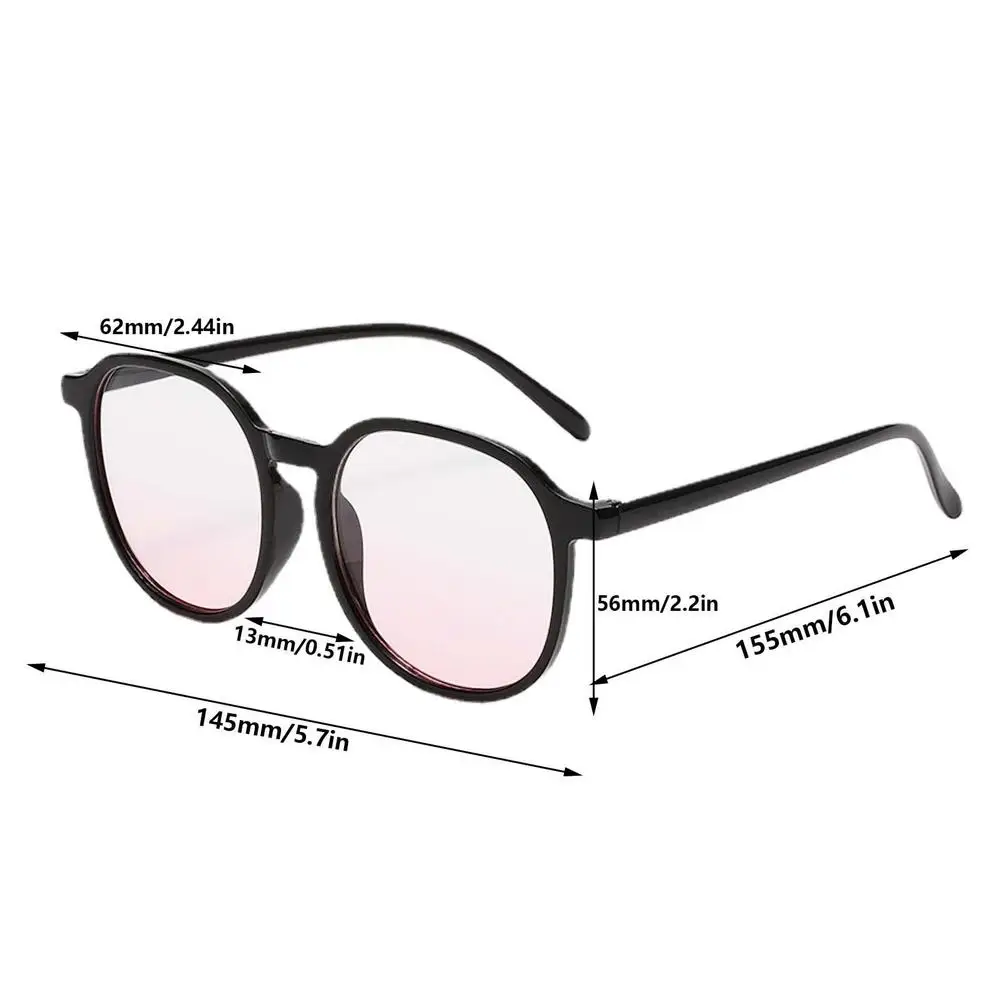 Color: WHITE, Ships From: CHINA - Powder Blusher Glasses Korean Oversized Gradual Pink Sunglasses Fashion Computer Goggle Women's Gift Blue Light Blocking Glasses