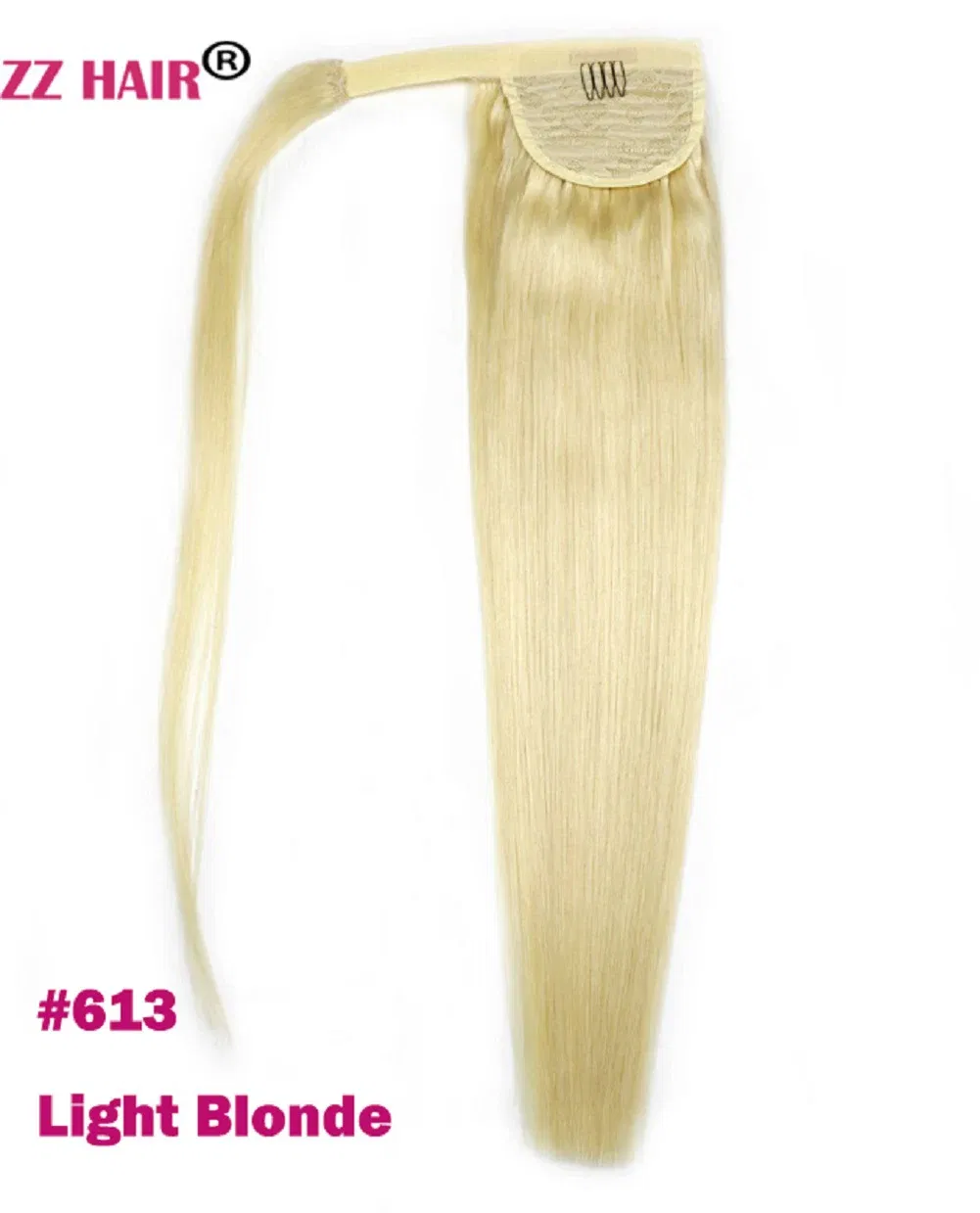 Color: #613, Life Span: 6 Months With Proper Care, Stretched Length: 16inches, Longest Hair Proportion: 35%-45% - ZZHAIR 100% Human Hair Extensions 16"-28" Machine Made Remy Magic Wrap Around Ponytail 60g-120g Clip In Horsetail Stragiht
