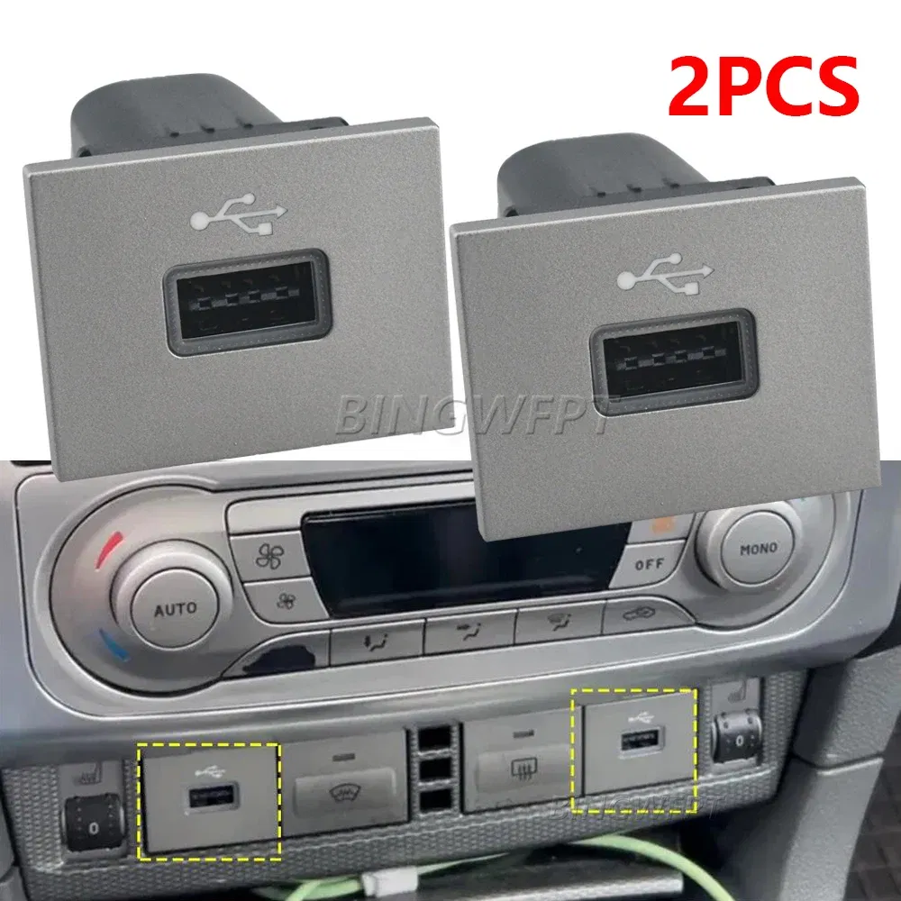 Color Name: Silver - NEW 2PCS Car USB Input Adapter Audio Radio u-disk flash Socket Interface Cable For Ford Focus 2 Mk2 2009-2011