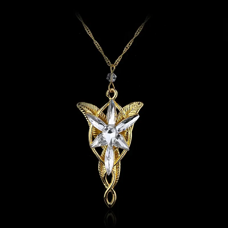 Color: Red, Ships From: CHINA - Arwen Evenstar Crystal Pendant Necklace Silver Colour Fashion Twilight Star Necklace for Women Jewelry Accessories Toy Gift