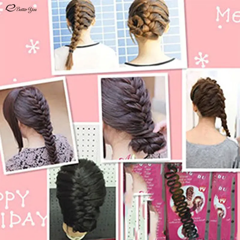 Color: Pink - 8 Colors Lady French Hair Braiding Tool Hair Twist Braider Easy to Use DIY Accessories Fashion Salon Women Braider Maker Tool