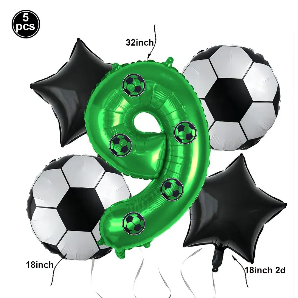 Color: DARK GRAY - Soccer Birthday Party Decorations Disposable Tableware Paper Plates Cups Napkins Tablecloth Balloon Banner Soccer Party Supplies