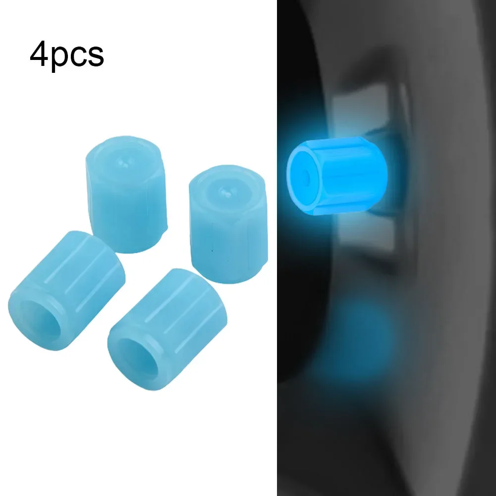 Color: Ivory, Ships From: CHINA - 4 PCS/Set Valve Covers Yellow Blue High-quality Luminous Bike Tire Valve Stem Cap Car Tire Valve Cap Orange Pink