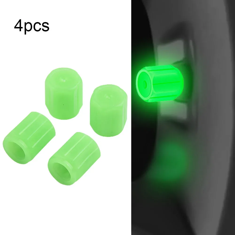 Color: Ivory, Ships From: CHINA - 4 PCS/Set Valve Covers Yellow Blue High-quality Luminous Bike Tire Valve Stem Cap Car Tire Valve Cap Orange Pink