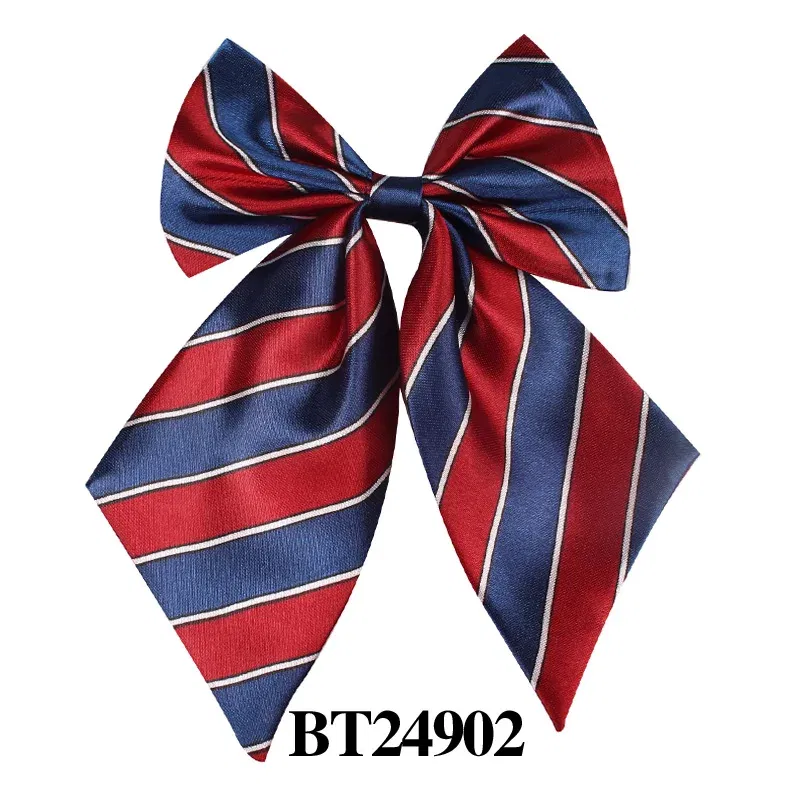 Color: black - Striped Ladies Bowtie Classic Shirts Bow Tie For Women Business Wedding Bowknot Plaid Bow Ties Butterfly Girls Suits Bowties