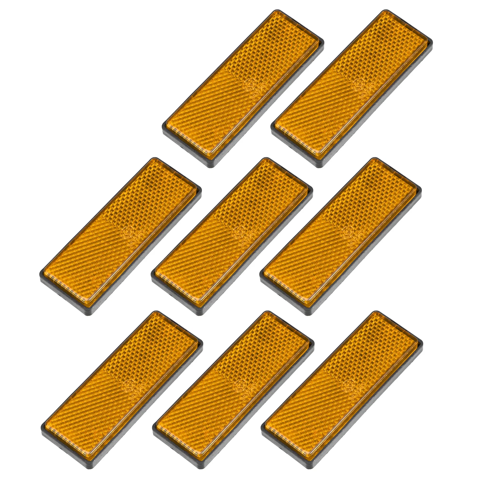 Color: Yellow - UXCELL Rectangular Stick-on Safety Spoke Reflective Sticker Self Adhesive Reflector for Gate Posts Cars Trailer Motorcycle
