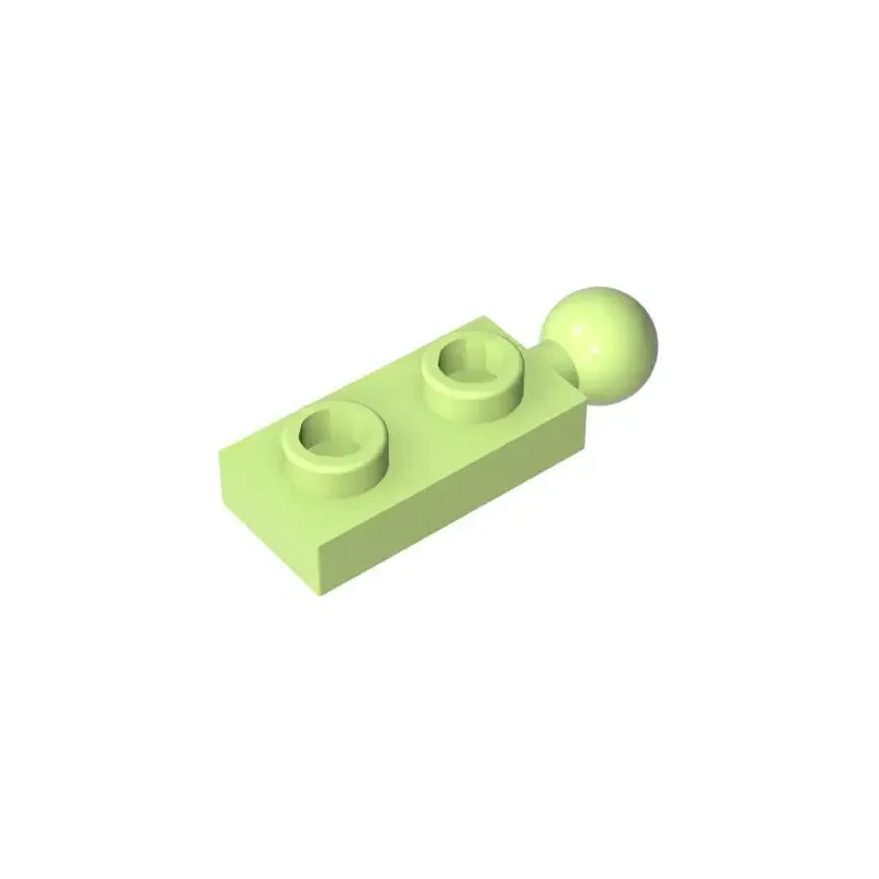 Color: Chocolate - Gobricks MOC Compatible Assembles Particles 22890 Plate Modified 1 x 2 with End Towball Building Blocks DIY High-Tech Spare Toys