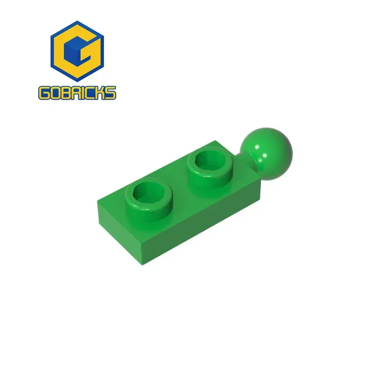 Color: Chocolate - Gobricks MOC Compatible Assembles Particles 22890 Plate Modified 1 x 2 with End Towball Building Blocks DIY High-Tech Spare Toys