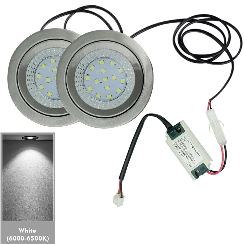 Emitting Color: WHITE, Support Dimmer: No - 1-Set 68mm Range Hood Stove Light 2 1/8in Hole 1.5W LED Smoke Fan Light Kitchen Cabinet Hood Light 20W Halogen Bulb Equivalent