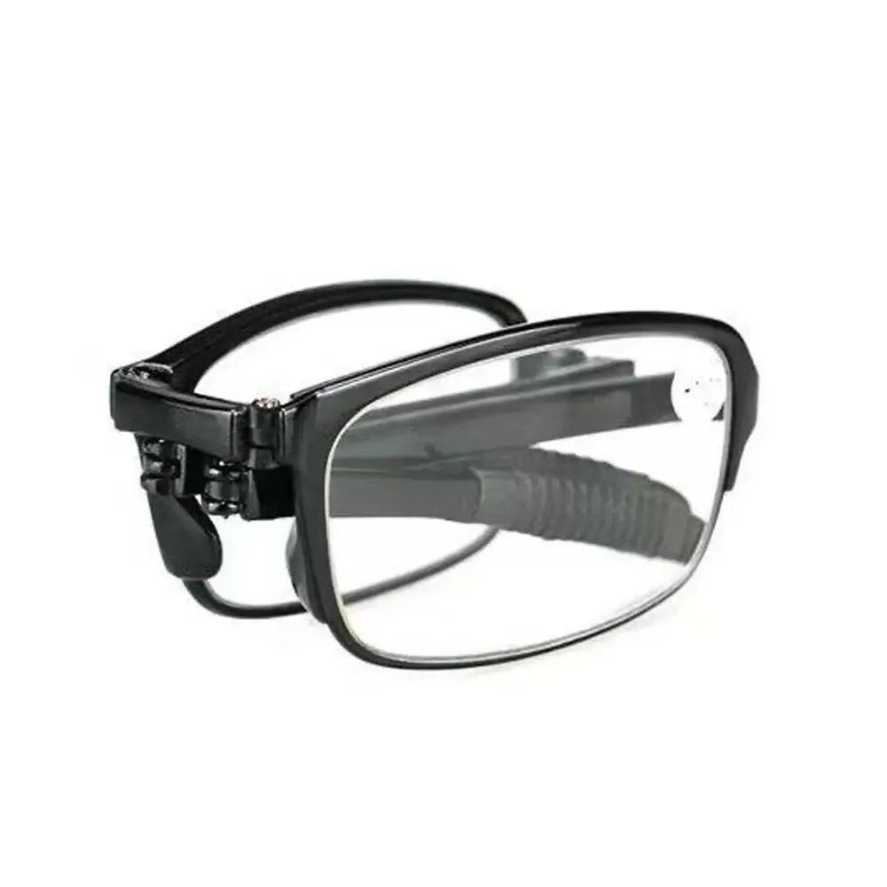 Frame Color: Black, Eye Prescription: +100 - Folding Reading Glasses Women's Presbyopia Glasses Ultra Light Fashionable Portable Anti Blue Light Men's TR90 Eyewears Glasses