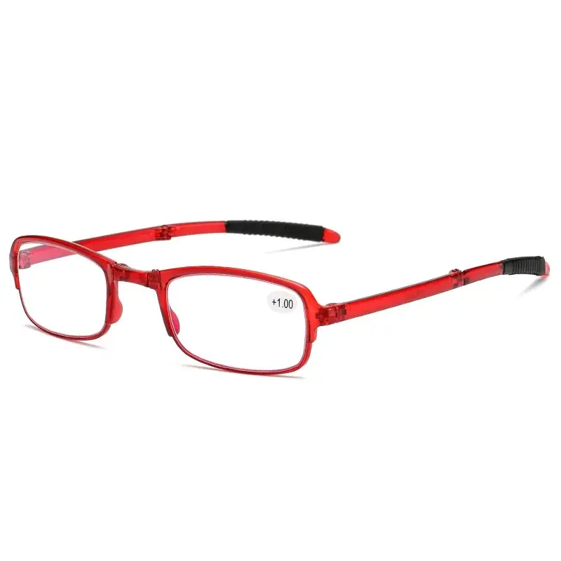 Frame Color: Black, Eye Prescription: +100 - Folding Reading Glasses Women's Presbyopia Glasses Ultra Light Fashionable Portable Anti Blue Light Men's TR90 Eyewears Glasses