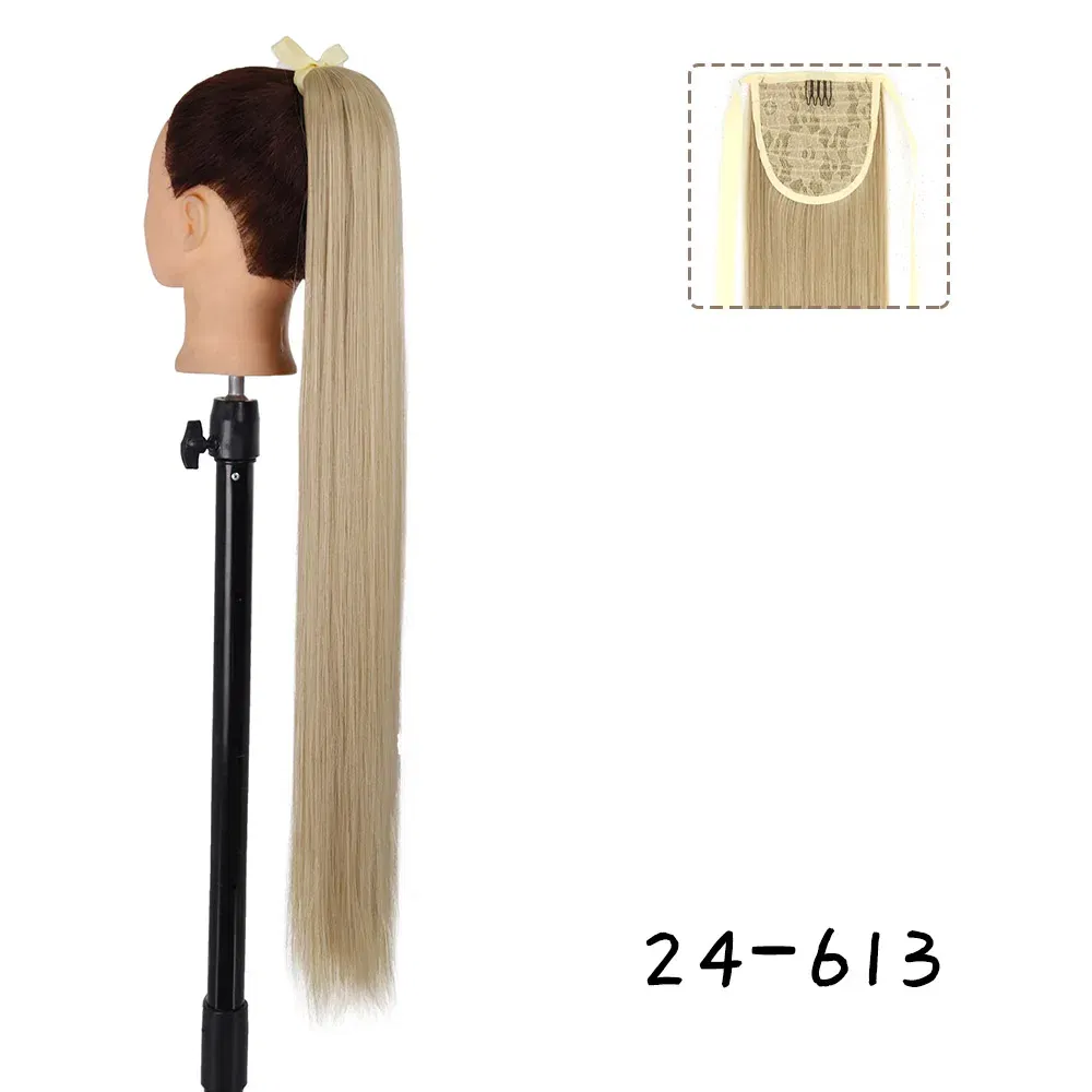 Color: #10, Stretched Length: 34inches - AZQUEEN Straight Synthetic Hairpiece With Ponytail 85cm Super Long Wrap Around Clip In Hair Extensions Pony Tail For Daily Wear