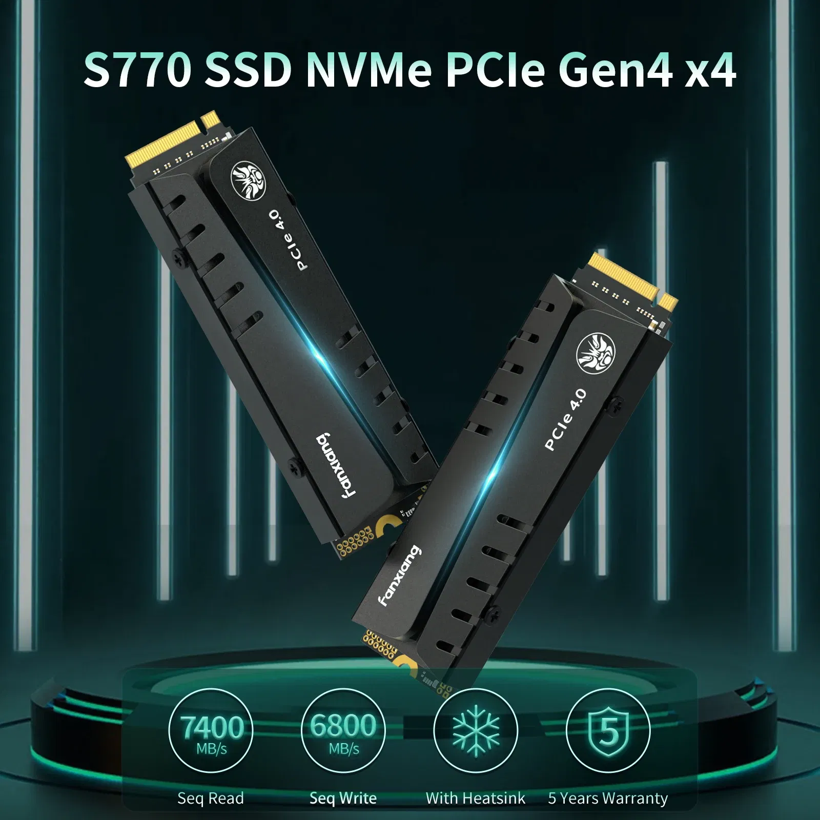 Color: green, Ships From: CHINA - 2025 Fanxiang S660/S770/S880 SSD NVMe M2 PCIe4.0x4 1TB 2TB 4TB Internal Solid State Drive For PlayStation5/PS5 Desktop SSD Hard