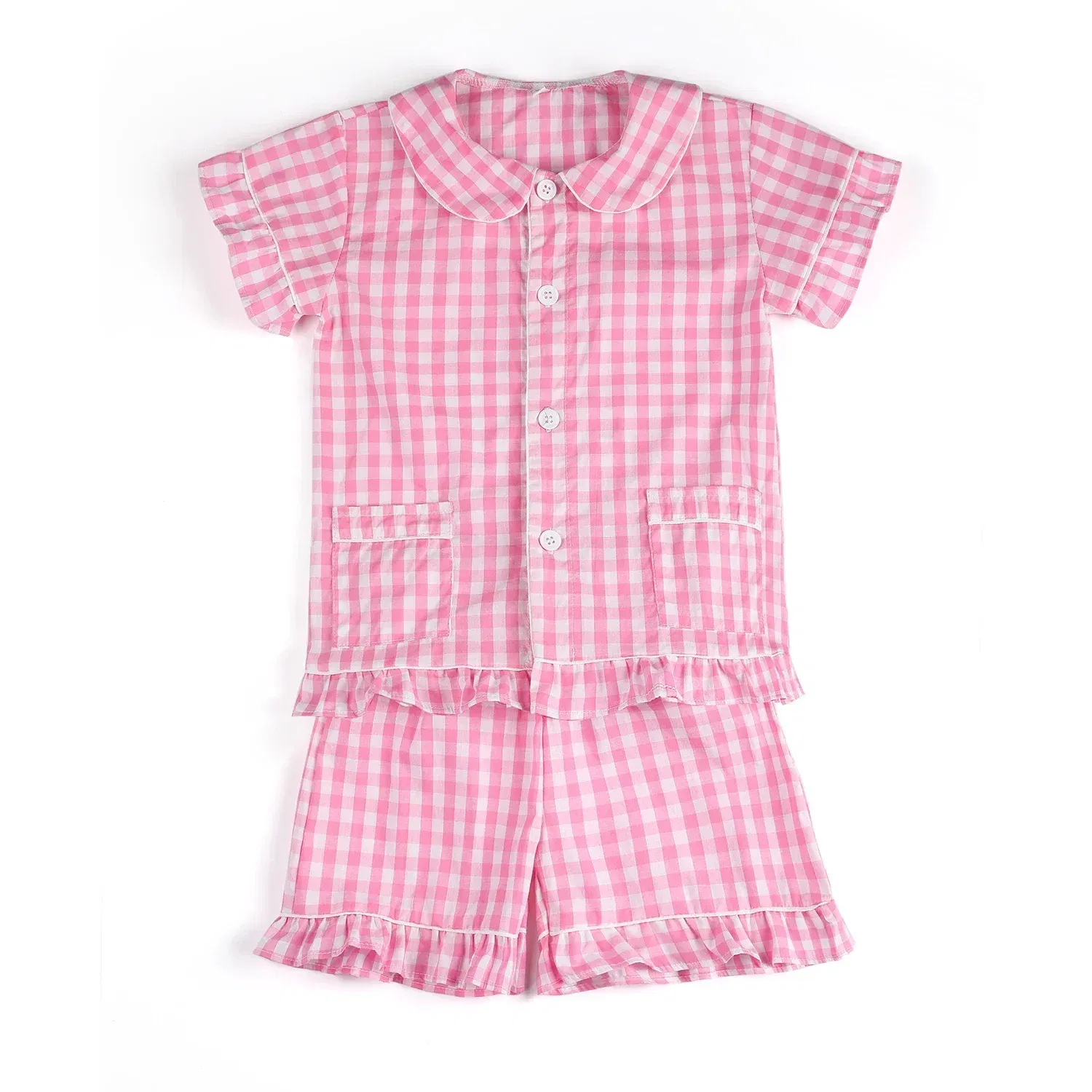 Color: Lavender, Ships From: CHINA, Kid Size: 6T - Ruffkids 100% Cotton Summer Kids Pajamas Sleepwear Seersucker Striped Matching Pjs Boys Clothes Loungewear Girls Pyjamas Set