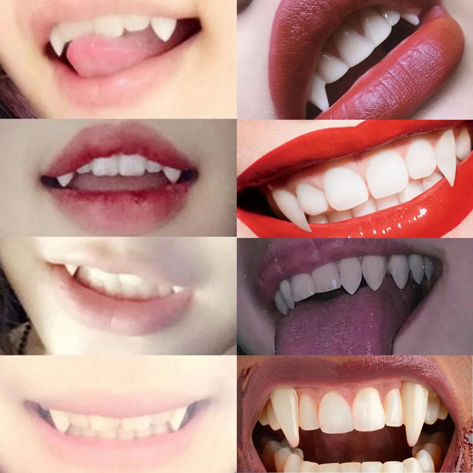 Color: light green - Halloween Decoration Vampire Teeth Fangs Dentures Props Halloween Cosplay Props False Fangs With Solid Glue Halloween Props