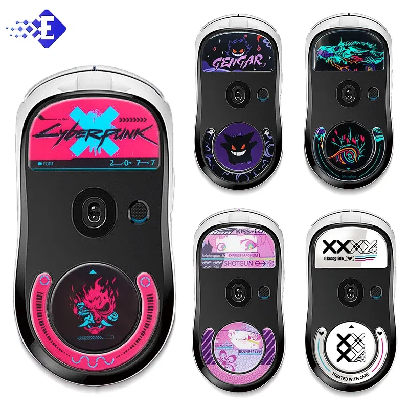 Color: Coffee - So Cool Anti Slip Glass Mouse Skates Glide Feet Pad Mouse Feet Sticker For Logitech GPW2 G-pro GPW Glass Mouse Feet Gaming Mouse