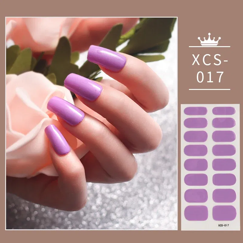 Color: Grey green - 1pc Nail Art Sticker Laser Shiny Sequins Polish Wraps Double Ended Adhesive Strips Fashion Stickers Manicure Decor