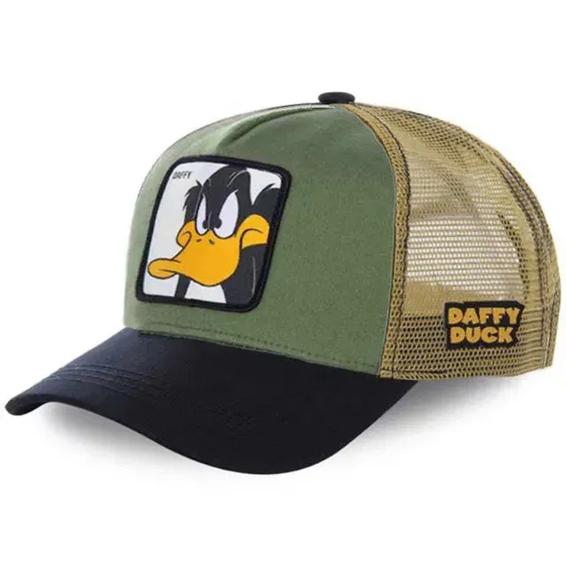 Color: Beige - High Quality Disney Styles Anime Cartoon Snapback Cotton Baseball Cap Men Women Hip Hop Dad Mesh Hat Trucker Hat Dropshipping