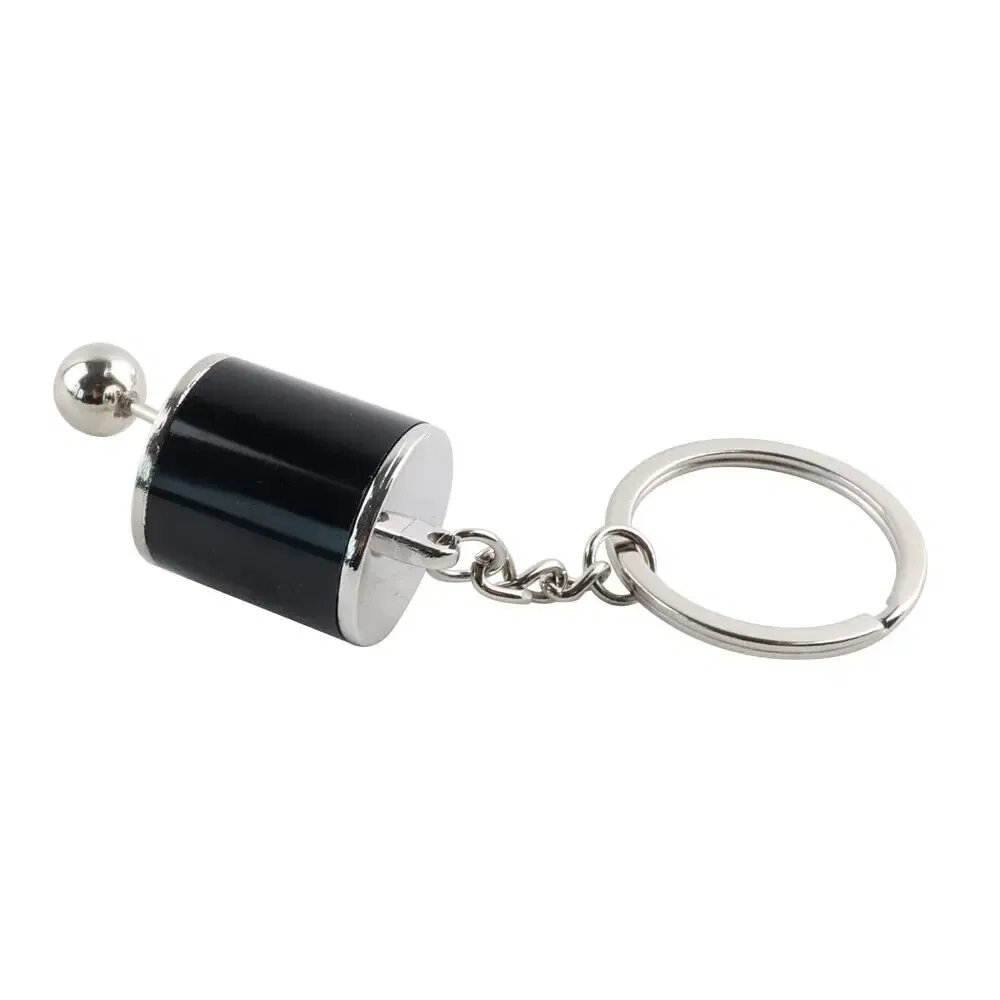 Color Name: Silver - Aluminum Shiftable Gear Shift Knob Stick Box 6-Speed Shifter Style Keychain Ring