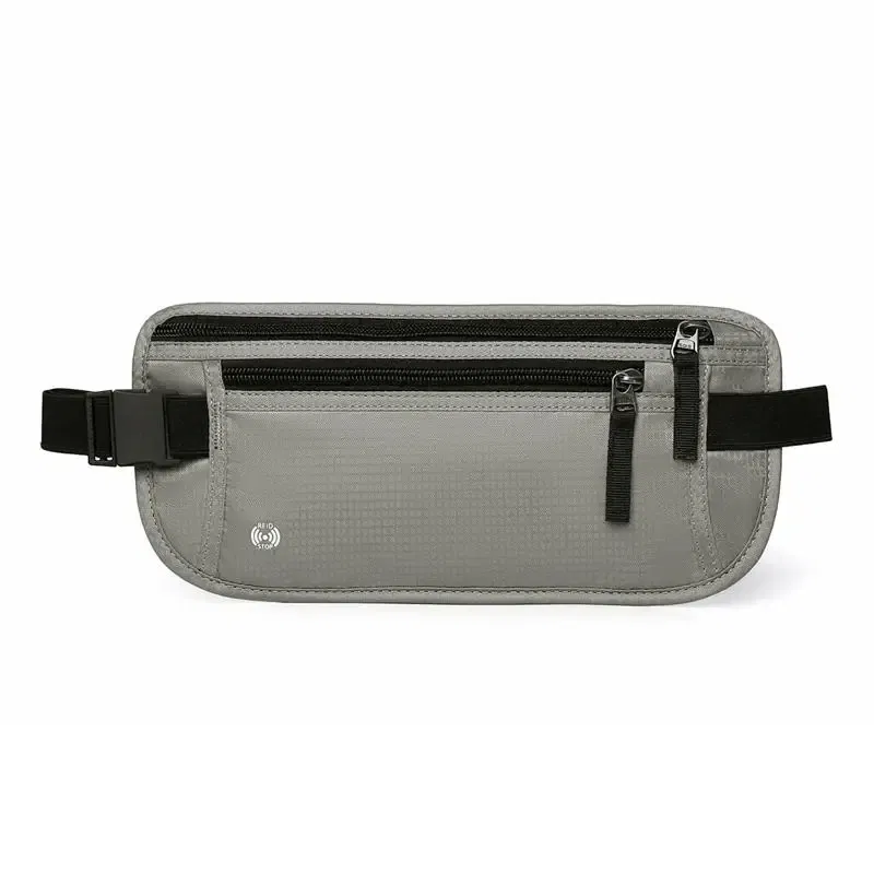 Color: green - Travel Waist Bag Money Belt Slim Passport Holder RFID Blocking Travel Invisible Pouch Protect Cash Credit Cards Travel Documents