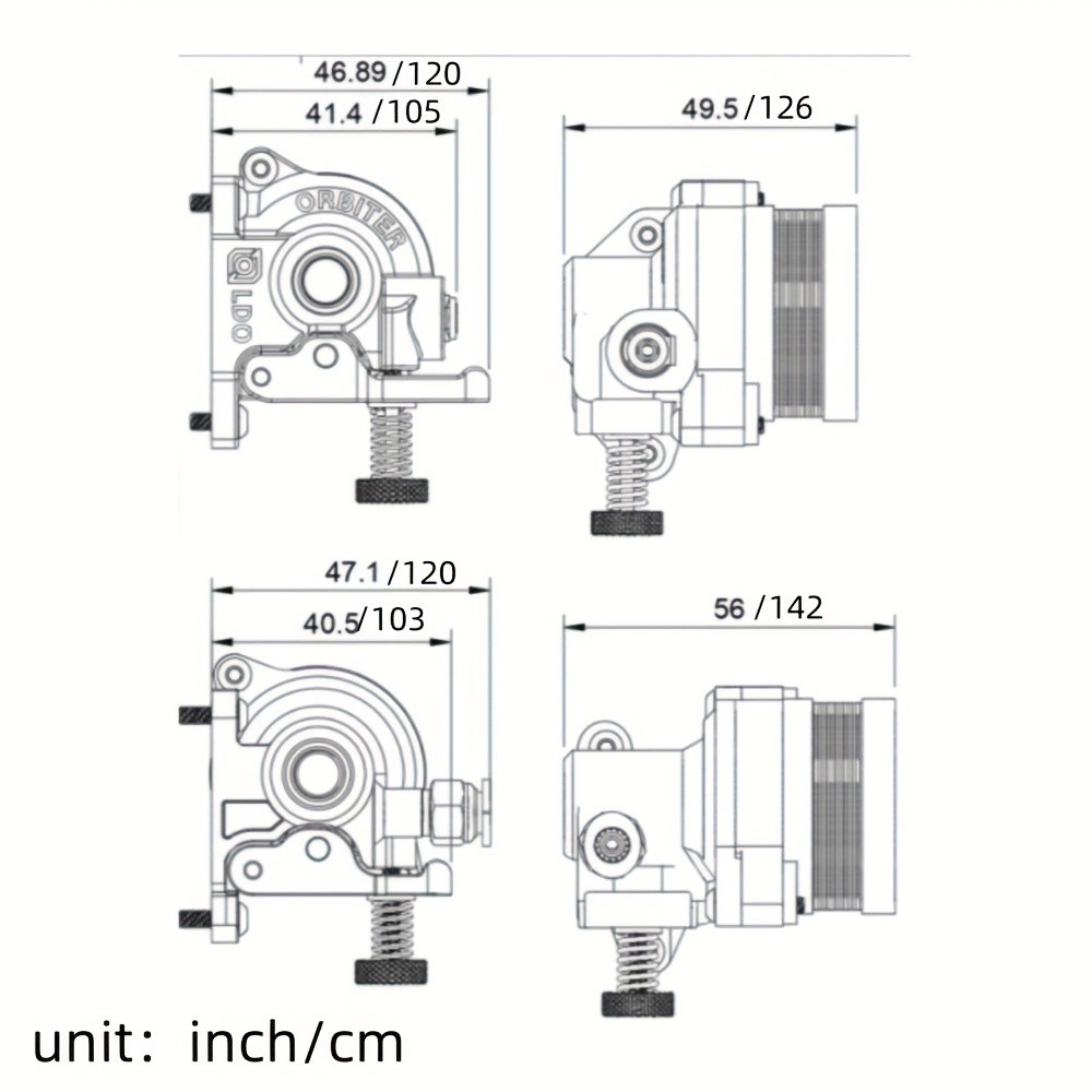 LDO Orbiter Extruder V2.0 Dual Driver Gear Extrusion 3D Printer Parts for CR10/10S, Ender3/3 Pro, Ender5