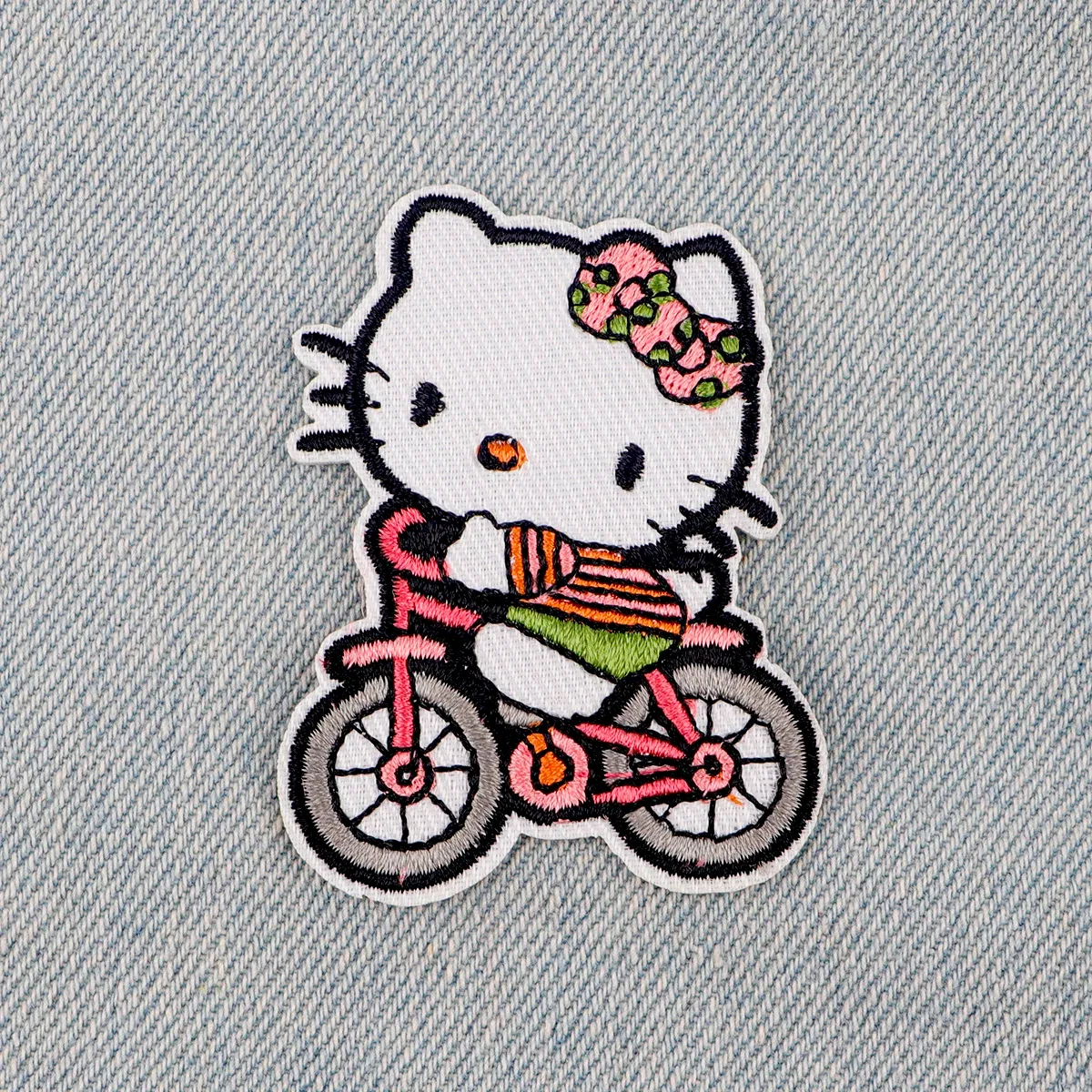 Color: Laser Bright - Anime White Dog Patches for Clothing Kawaii Embroidered Patches on Clothes Stickers DIY Ironing Appliques Jacket Jeans Stripes