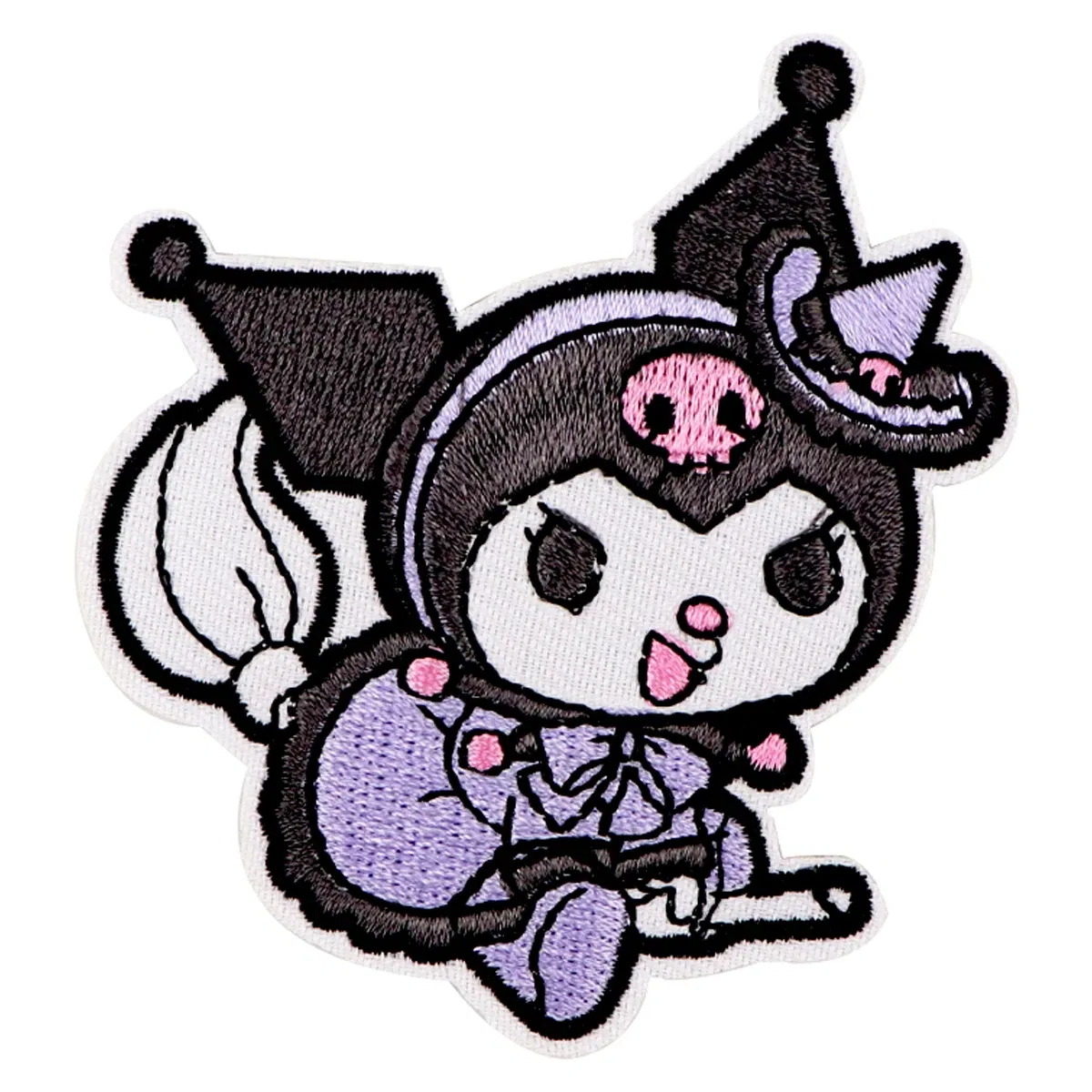 Color: Laser Bright - Anime White Dog Patches for Clothing Kawaii Embroidered Patches on Clothes Stickers DIY Ironing Appliques Jacket Jeans Stripes