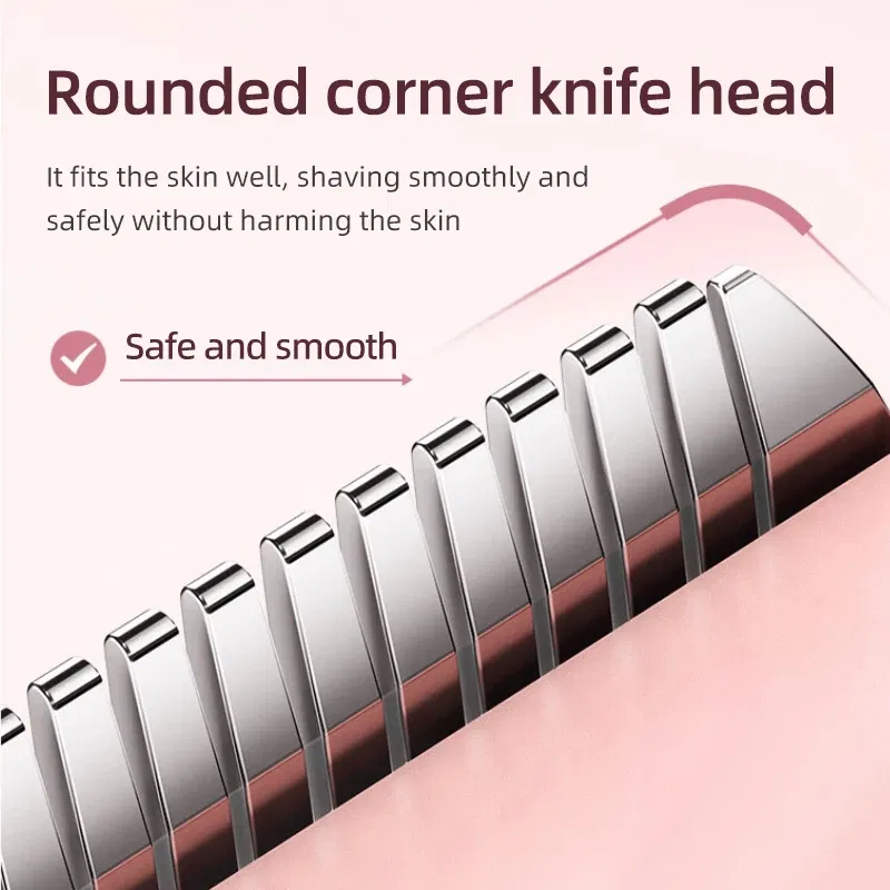 Color: black - Double Head Electric Epilator Women Rechargeable Painless Hair Remover Shaver for Body Private Areas Bikini Gentle Trimming