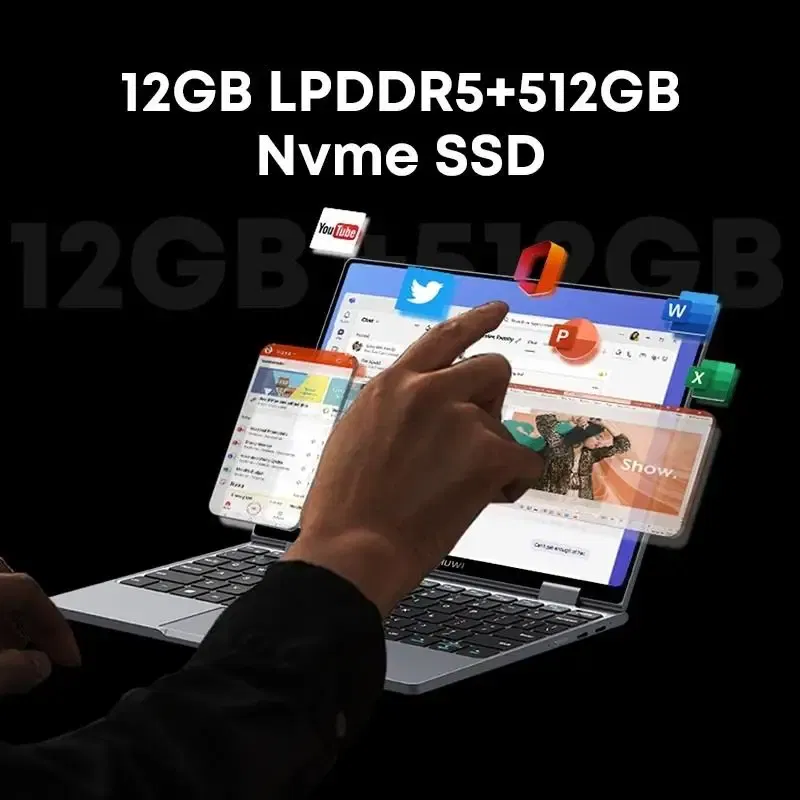 To MiniBook X Laptop Tablet 2 In 1 Intel N100 /N5100 10.51" FHD IPS Screen 12GB LPDDR5 512G SSD Windows 11 Notebook 1200*1920